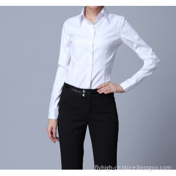 Fashion Slim Style Cotton Material Working Women Shirt